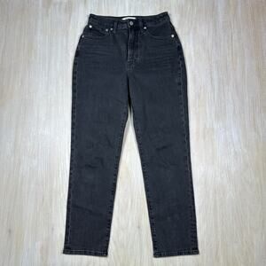Madewell Curvy Perfect Vintage High Rise Straight Black Wash Denim Jeans 26